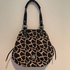 Beijo black / animal print reversible shoulder bag